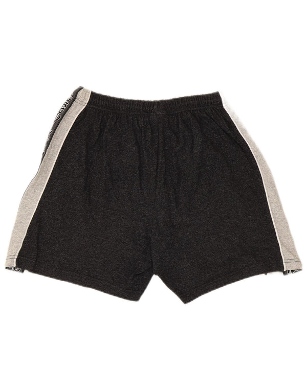 Asics Mens Graphic Sport Shorts Large  Grey Colourblock Cotton