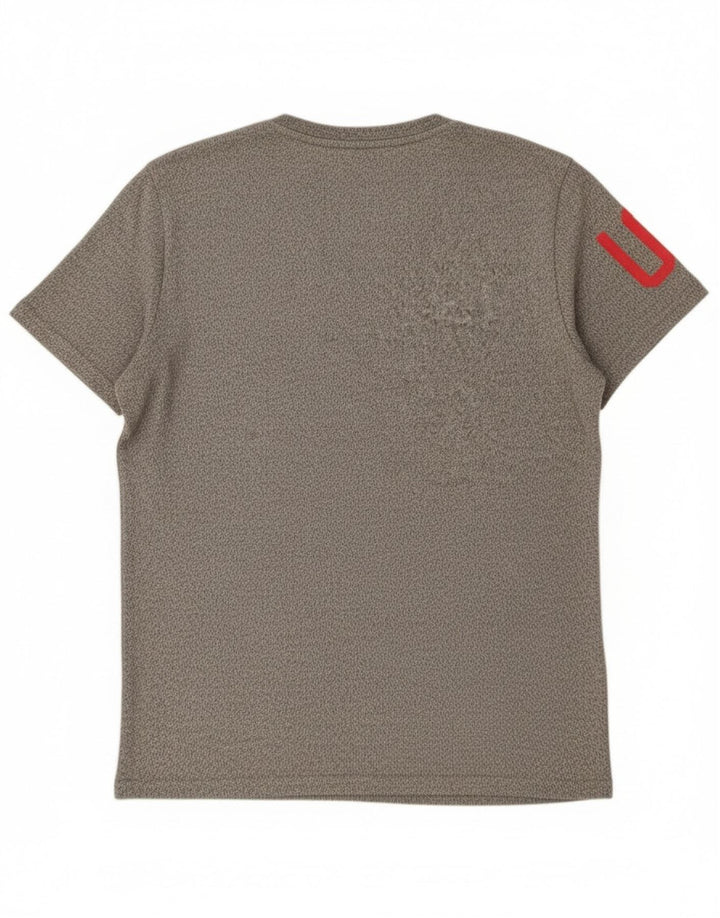 Superdry Grafisk T-shirt top til mænd, stor grå flækket bomuld