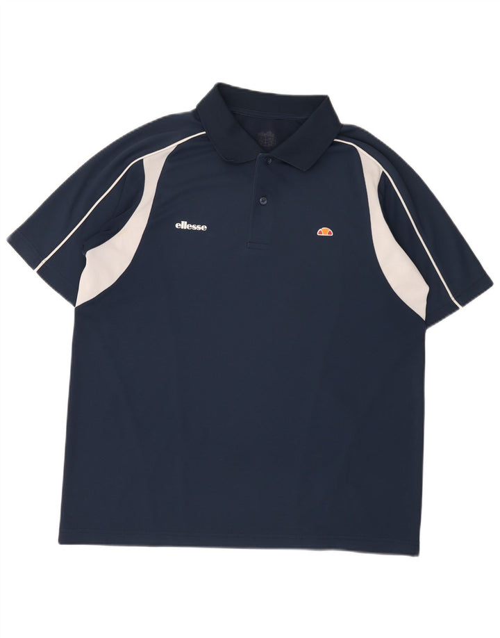 Ellesse Herre Polo Shirt Medium Navy Blue Colourblock