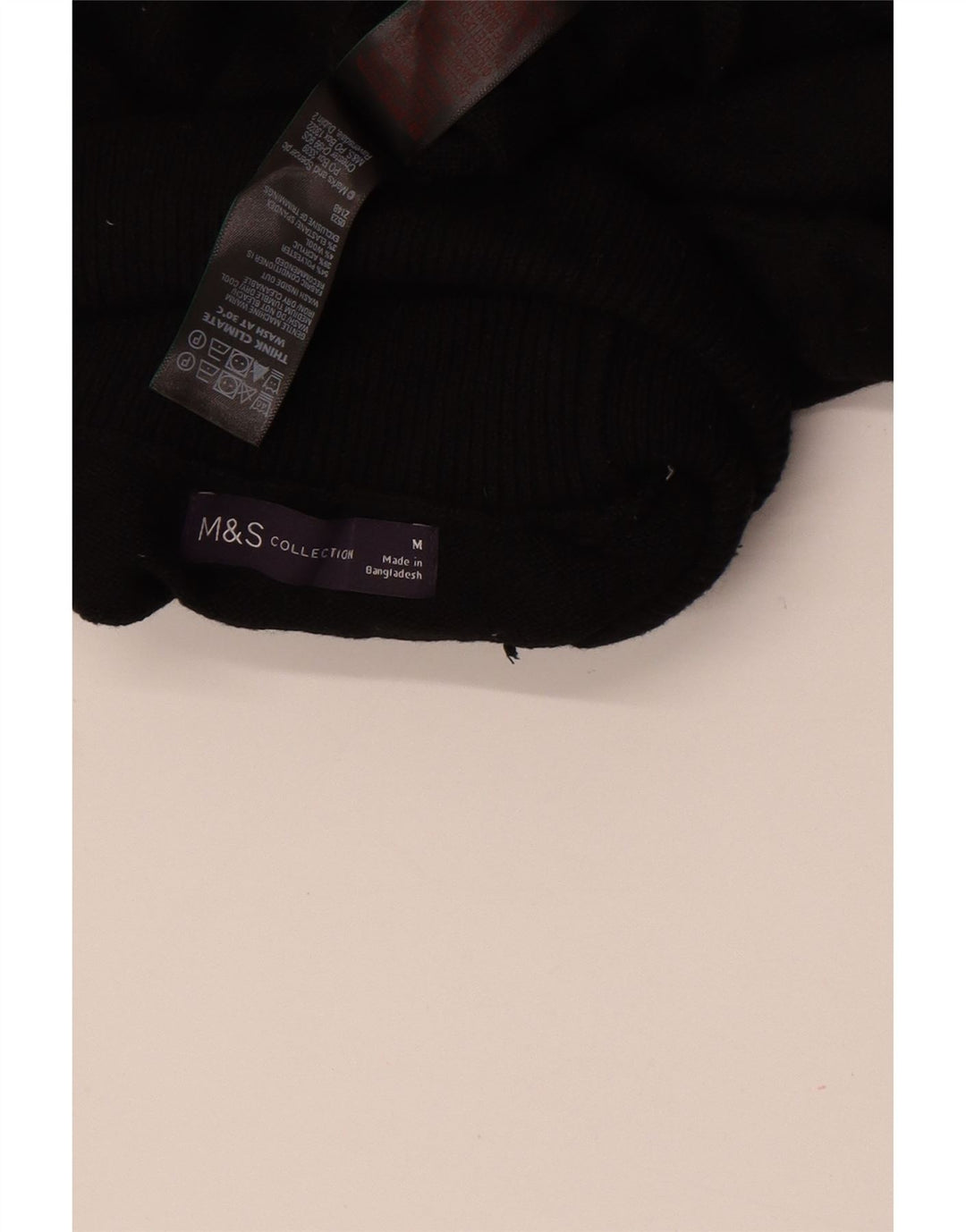 Marks & Spencer Dame Rullehals sweater UK 14 Medium Sort