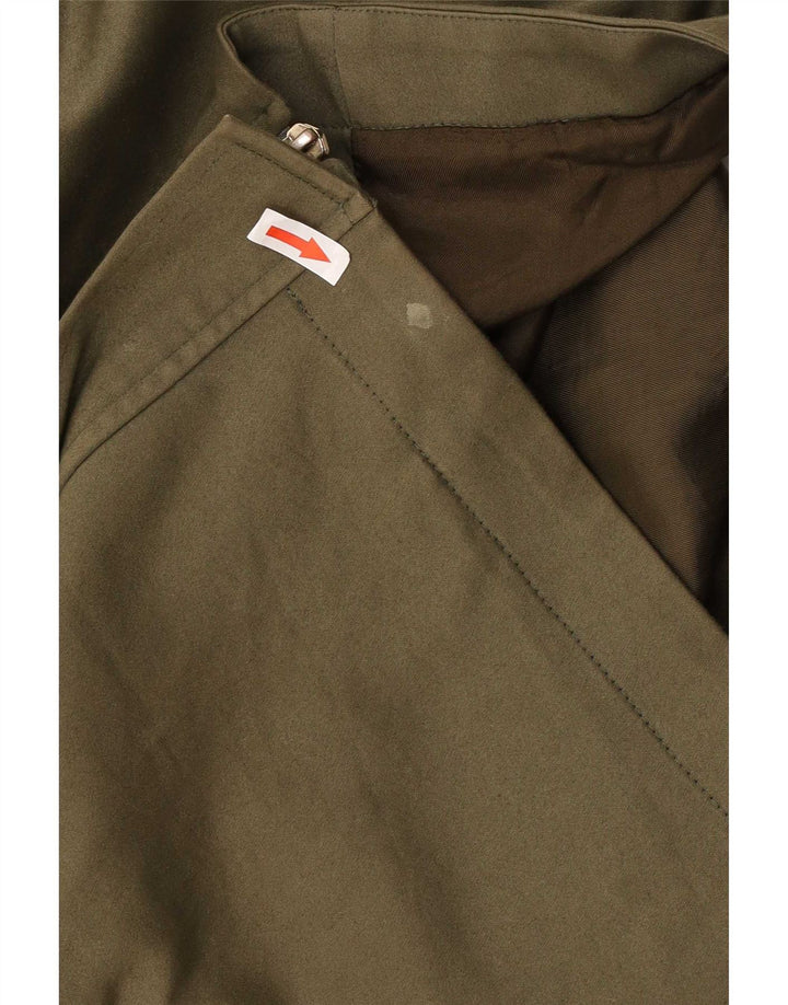Reiss Dame Hætte Oversized Parka Jacket UK 8 Small Khaki Cotton