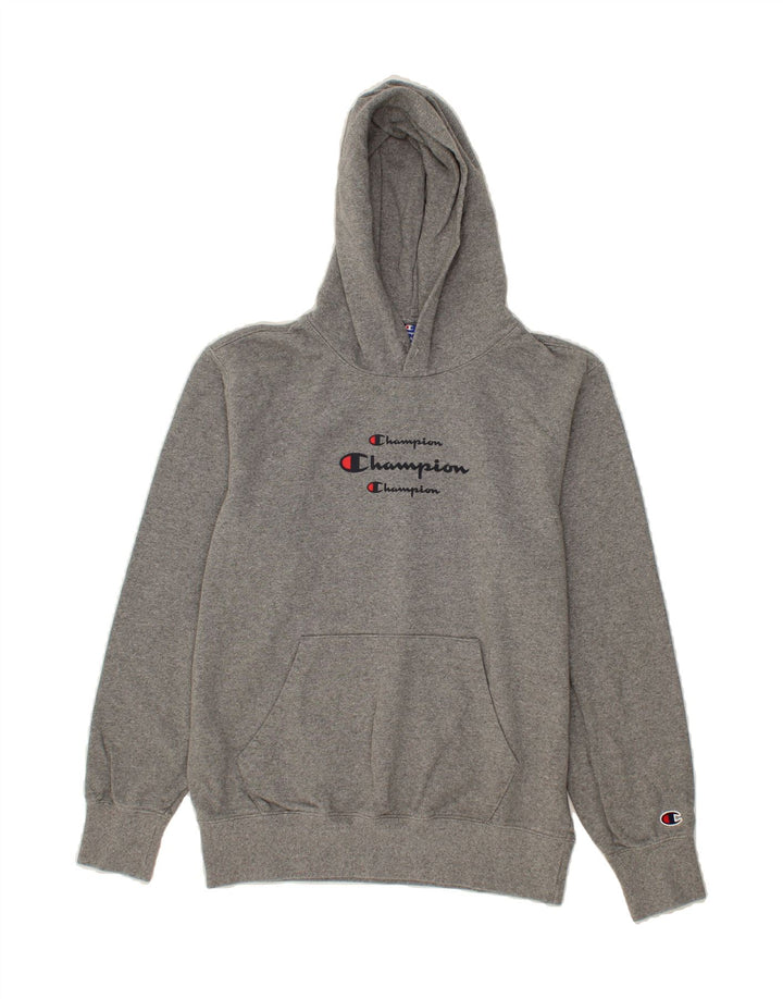 CHAMPION Mens Graphic Hoodie Jumper Large Grey Cotton Vintage Champion and Second-Hand Champion from Messina Hembry 