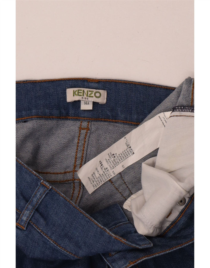 Kenzo Boys Denim Shorts 13-14 år W28 Blue Cotton