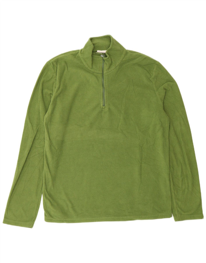 Mountain Warehouse Herre Zip Neck Fleece Jumper Lille Grøn Polyester