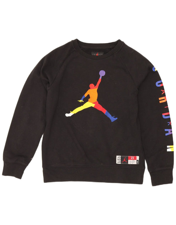 Jordan Boys Grafisk Sweatshirt Jumper 12-13 år Large Black Cotton Sports