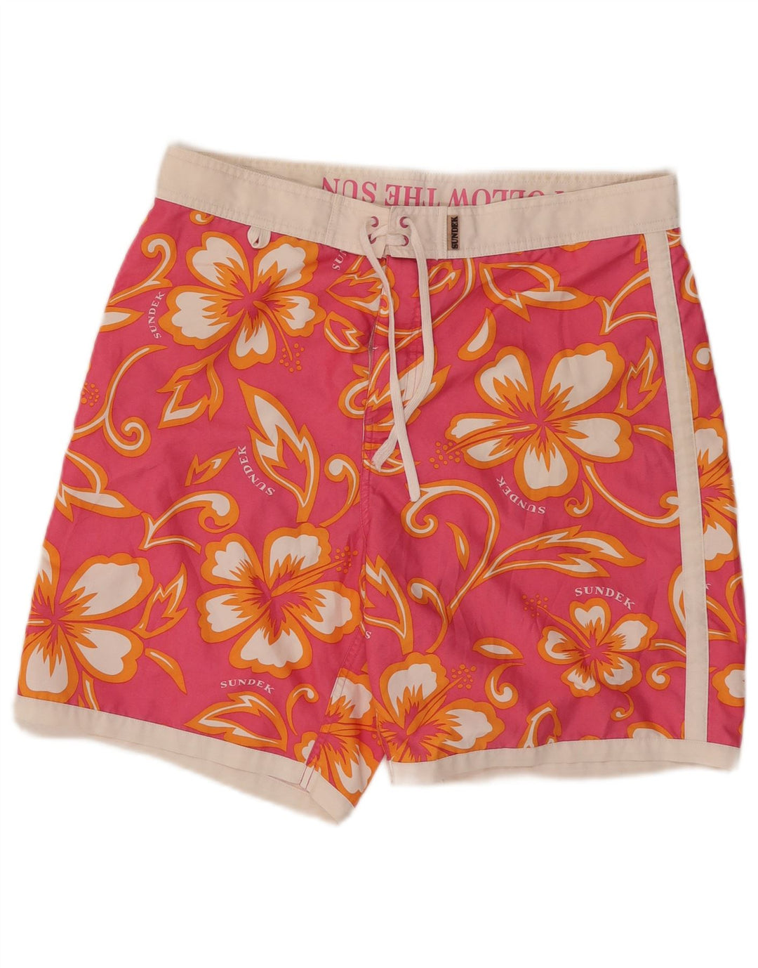 Sundek Herre badeshorts Large Pink Floral Polyester