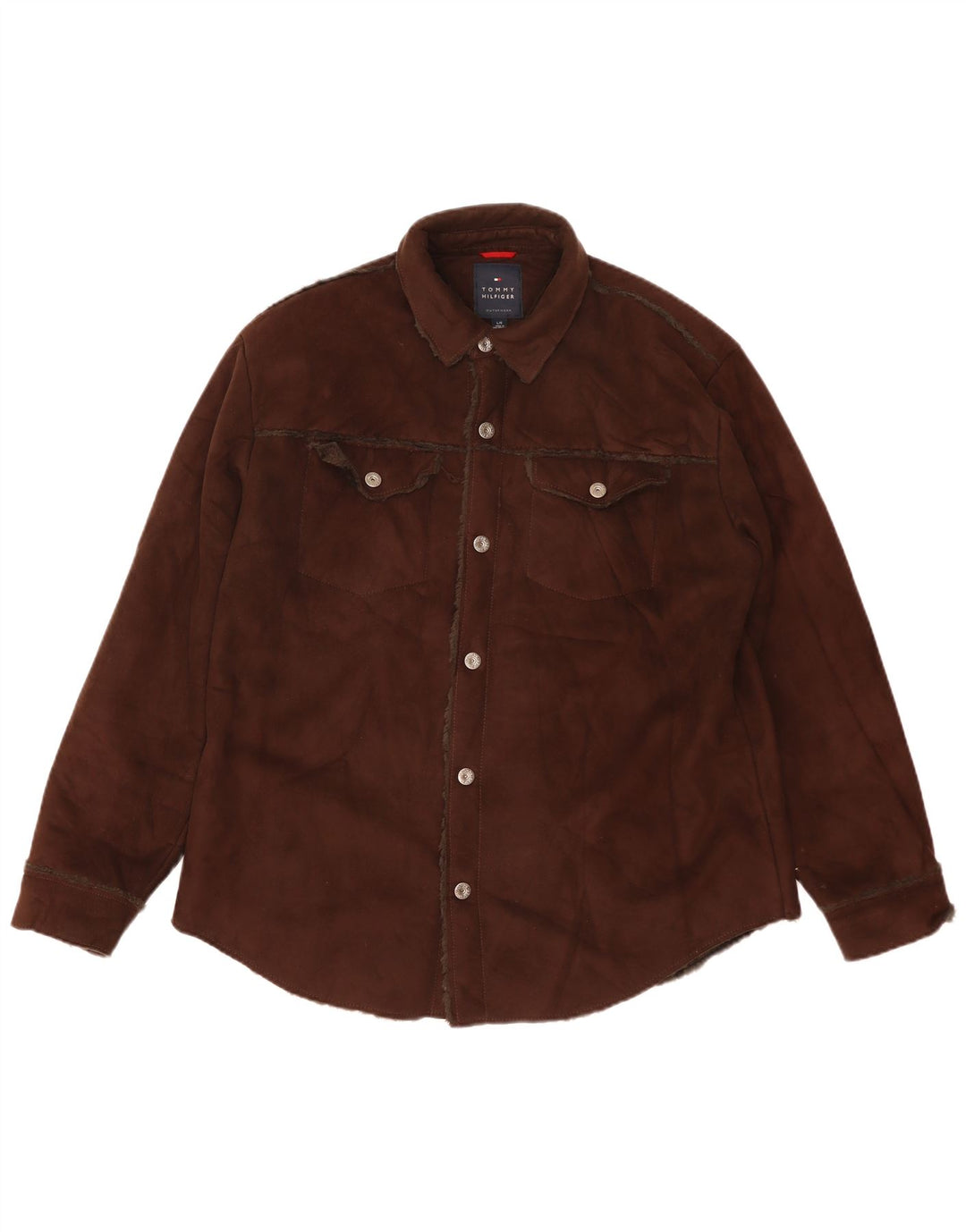 Tommy Hilfiger Herre Overshirt Skjorte Stor Brun