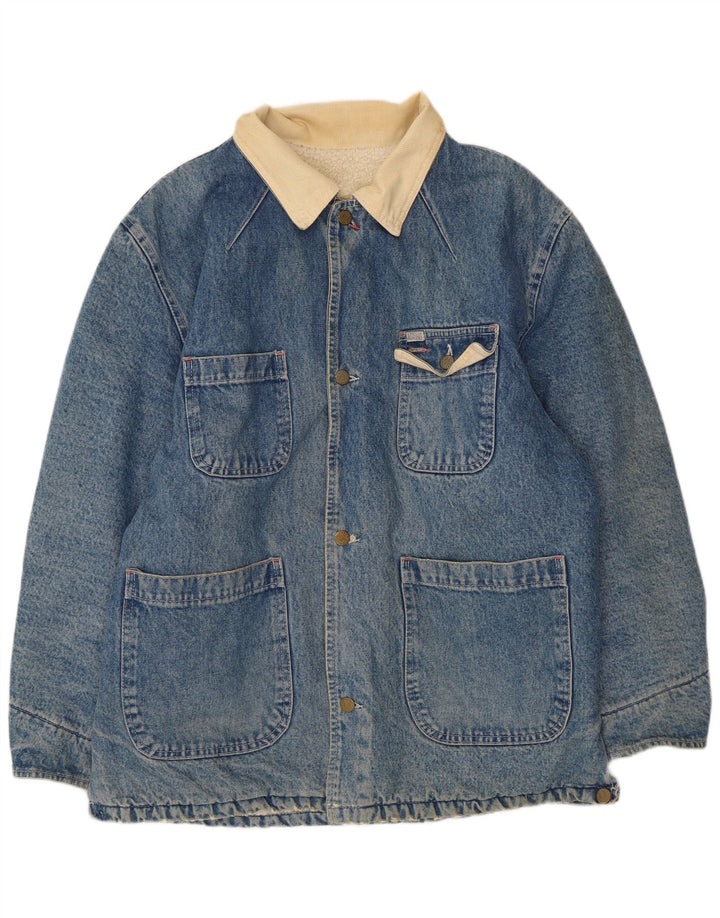 Outsider Herre Sherpa Denim Jacket UK 40 Large Blue Cotton