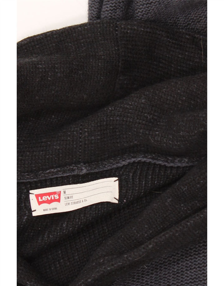 LEVI'S Mens Slim Fit Cardigan Sweater Medium Navy Blue Cotton