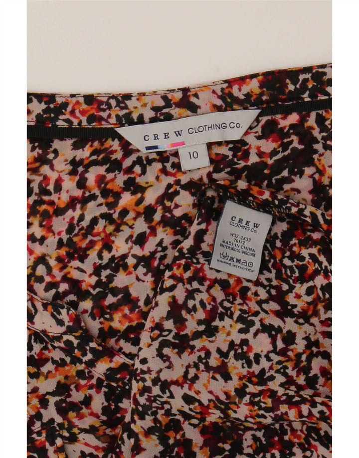 Besætningstøj Dame abstrakt mønster skjorte bluse UK 10 Small Multicoloure