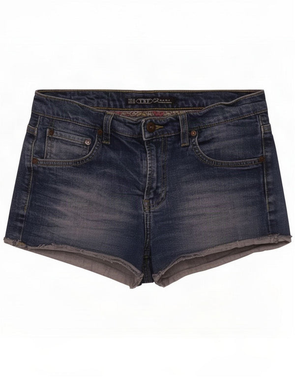 Zara Dame Trafaluc Denim Hot Pants EU 38 Small W28 Blue