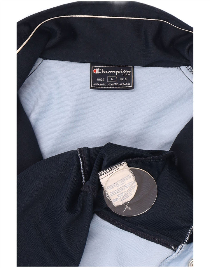 Champion Herre træningsdragt Top jakke Large Blue Colourblock Polyester