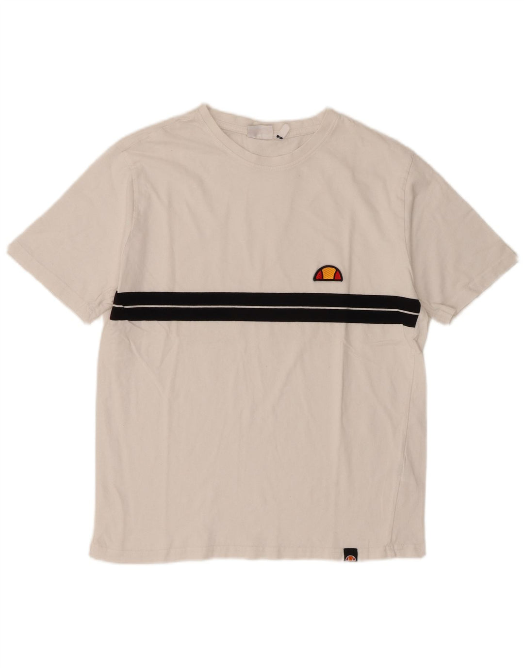 Ellesse Herre T-Shirt Top Lille Hvid Colourblock Bomuld