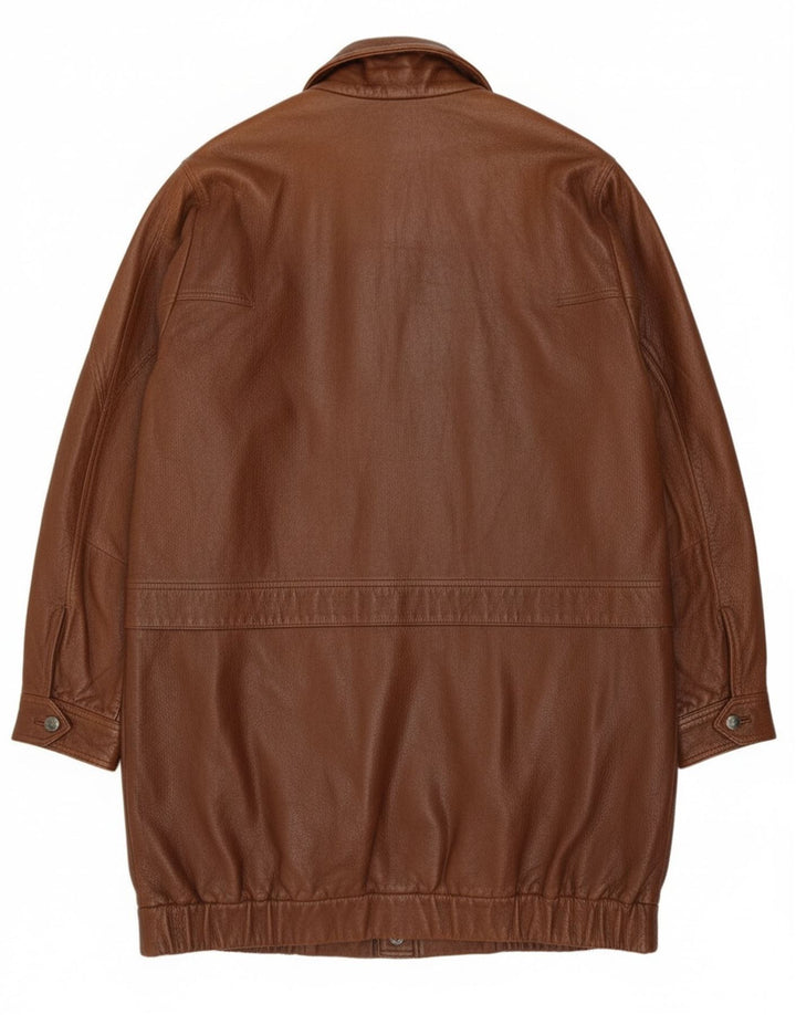 Etienne Aigner Herre Loose Fit Læderfrakke UK 40 Large Brown Læder