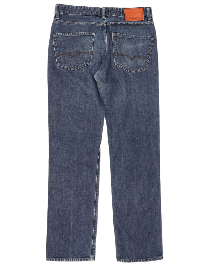 Hugo Boss Straight Jeans til mænd W31 L34 Blå Bomuld