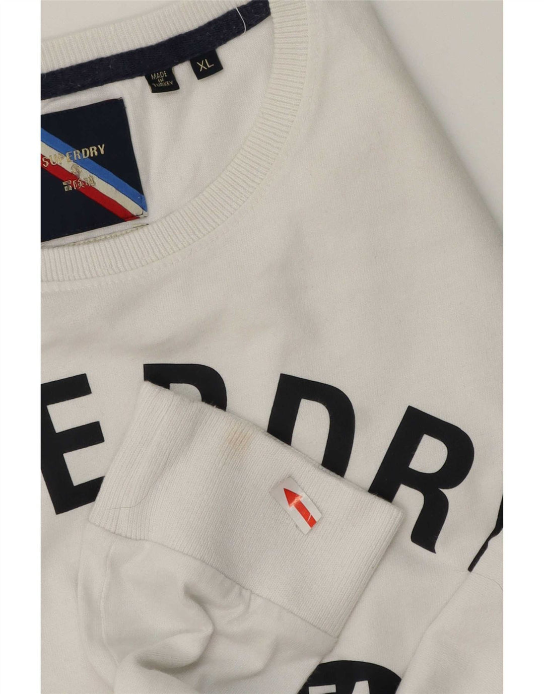 Superdry Herre grafisk top langærmet XL hvid bomuld