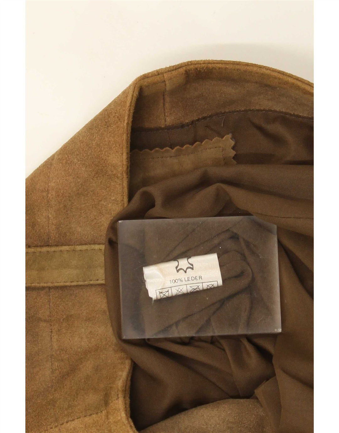 Vintage kvinders højtaljede ruskindshorts W30 mellembeige læder