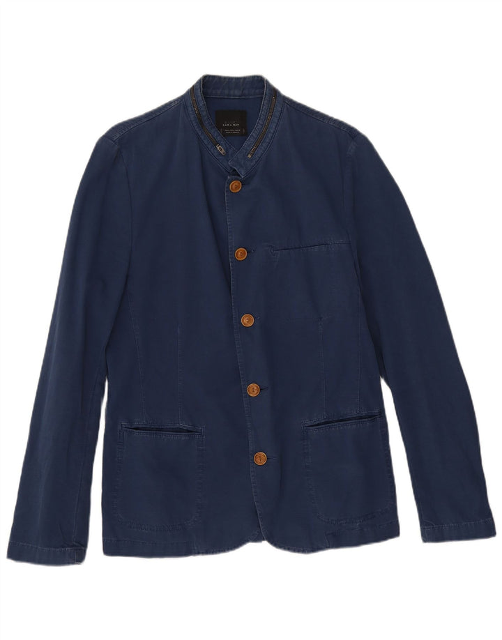 Zara Herre 5-knaps blazerjakke UK 38 Medium Navy Blue