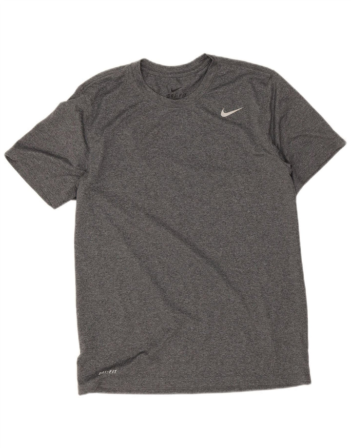 Nike Herre Dri Fit T-shirt Top Stor grå Flecked Polyester