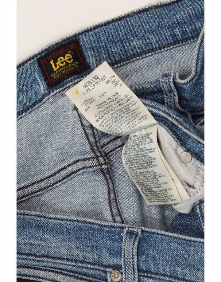 Lee Dame Luke Distressed Slim Jeans W36 L32 Blå Bomuld