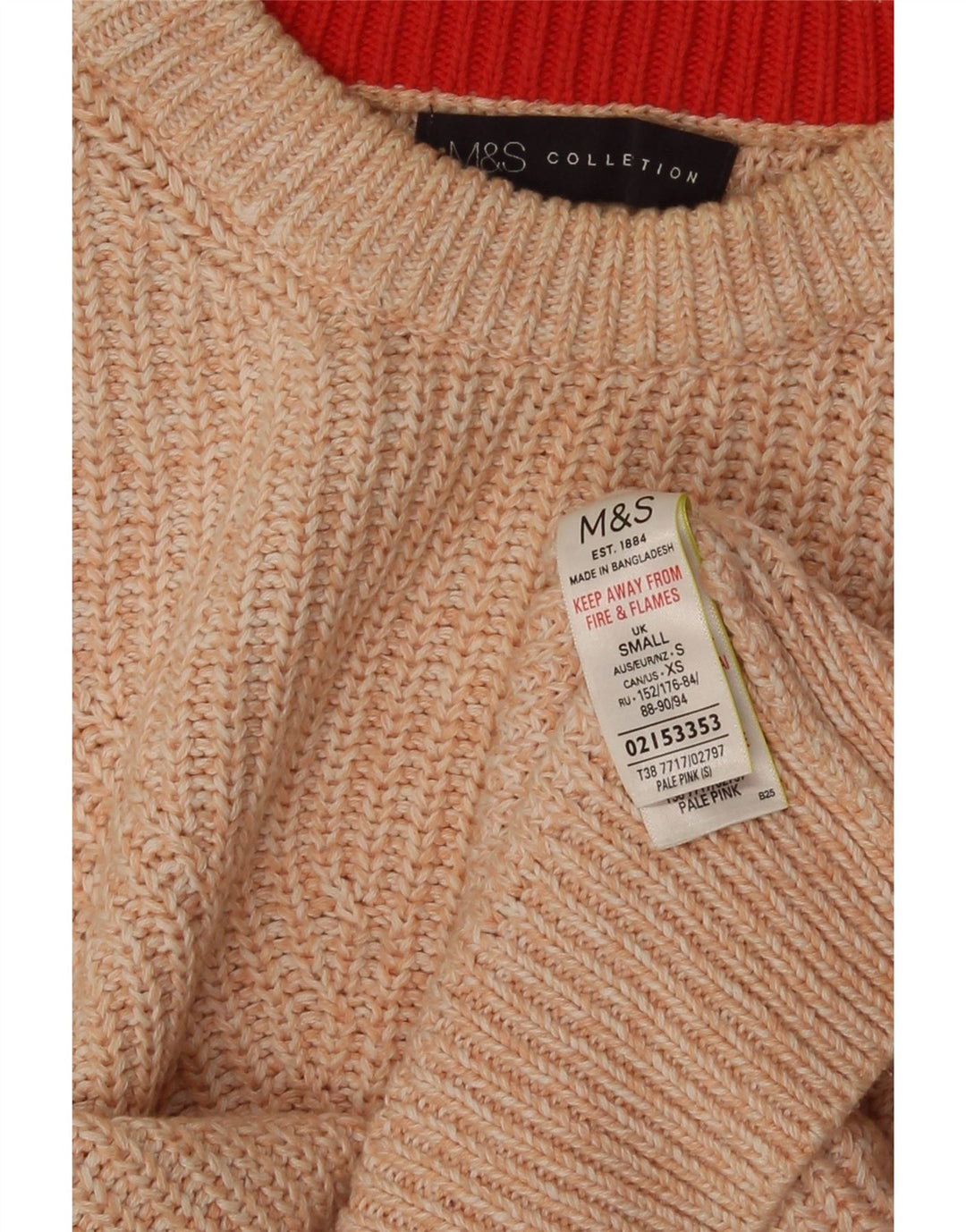 Marks & Spencer Dame sweater med rund hals DK 10 Small Orange Flecked