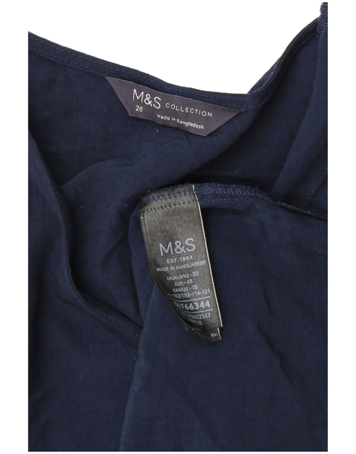 Marks & Spencer Damebluse Top UK 20 2XL Navy Blue Viscose