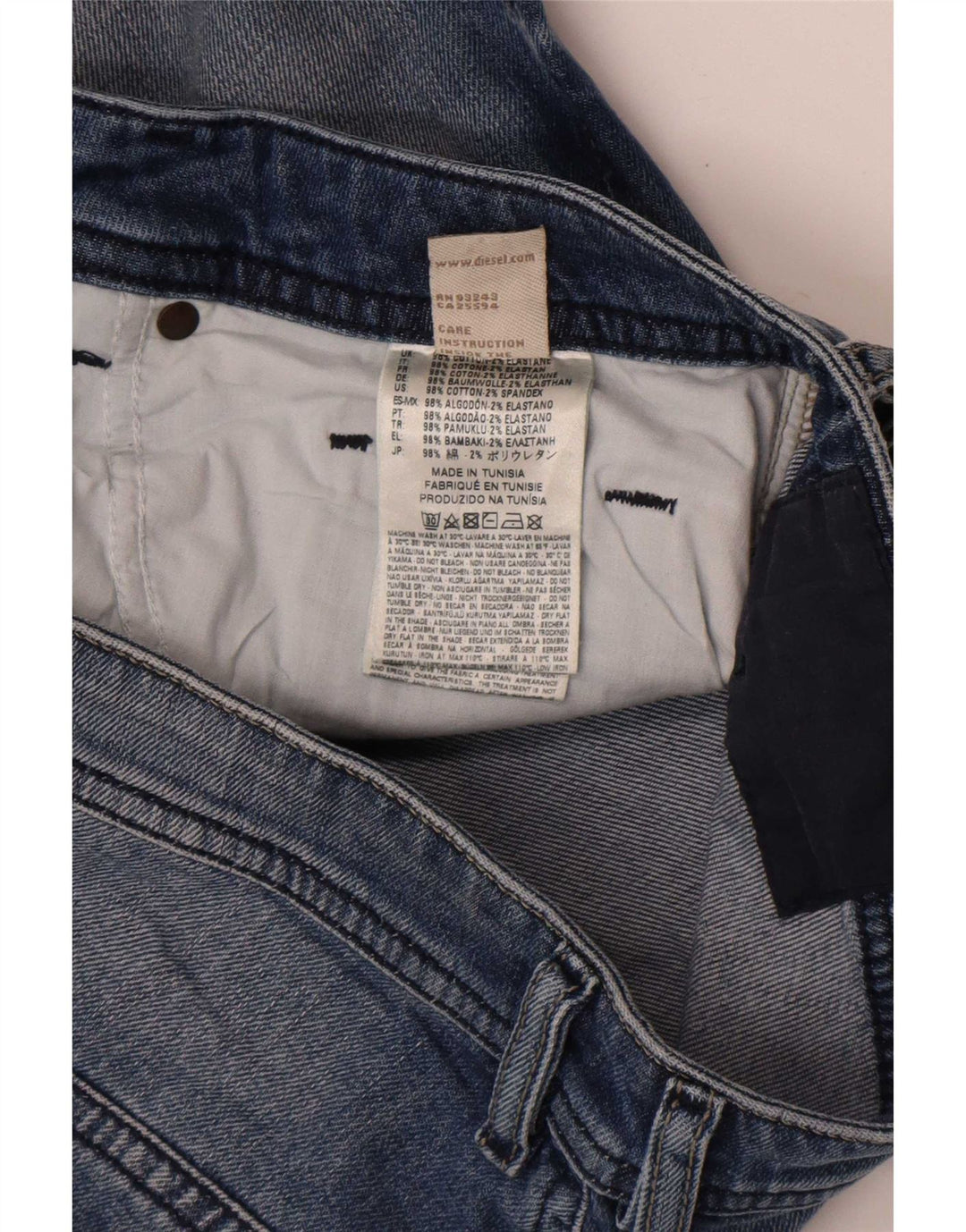 Diesel Herre Slim Jeans W34 L34 Blå Bomuld