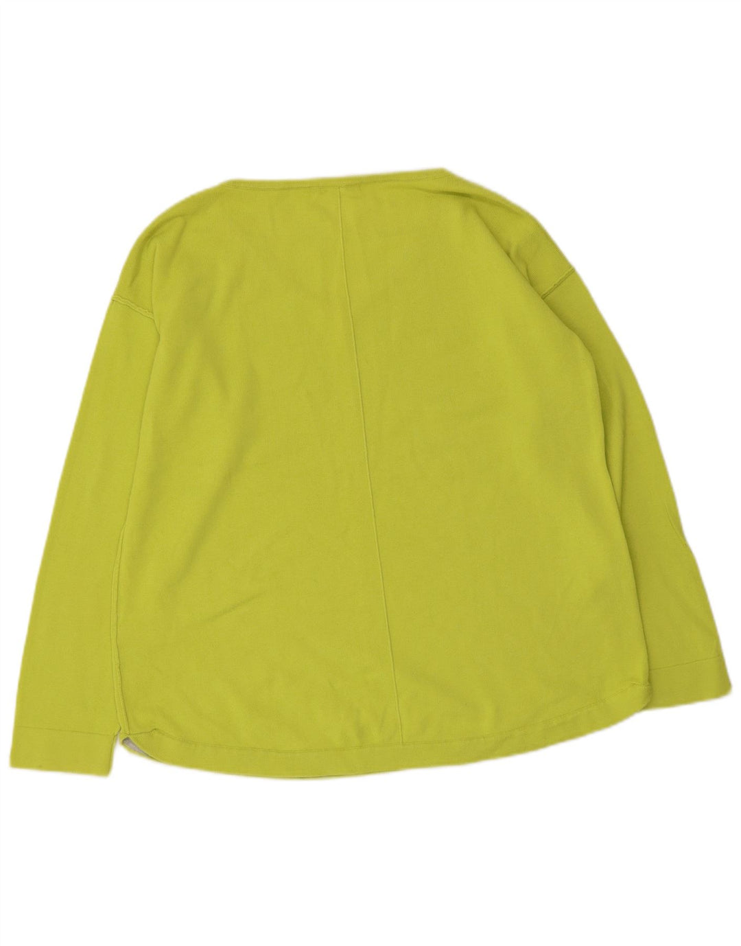 WHITE STUFF Dame V-hals sweater UK 14 Stor grøn bomuld