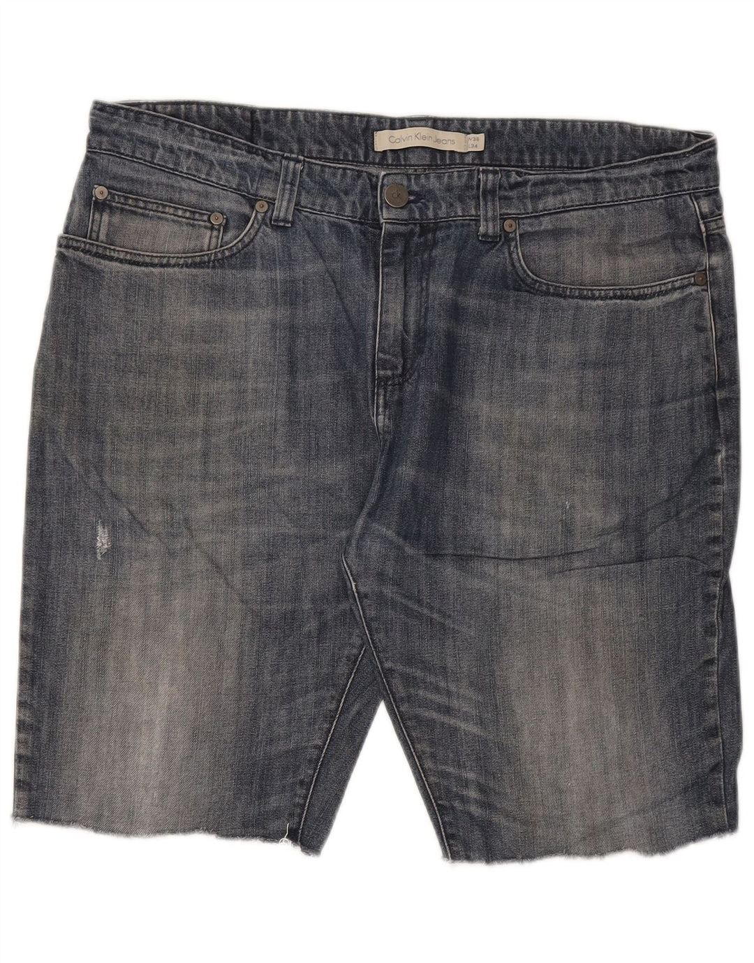 Calvin Klein Herre Denim Shorts W36 Stor Blå Bomuld