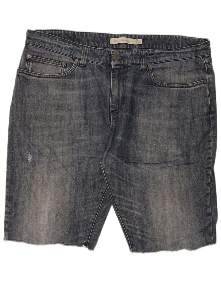 Calvin Klein Herre Denim Shorts W36 Stor Blå Bomuld