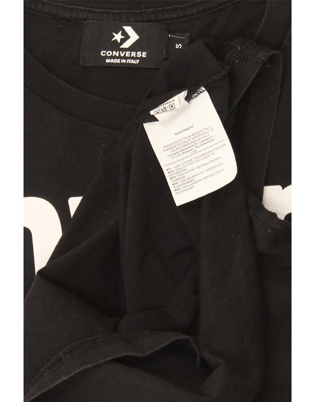 Converse grafisk t-shirt til mænd, lille sort bomuld