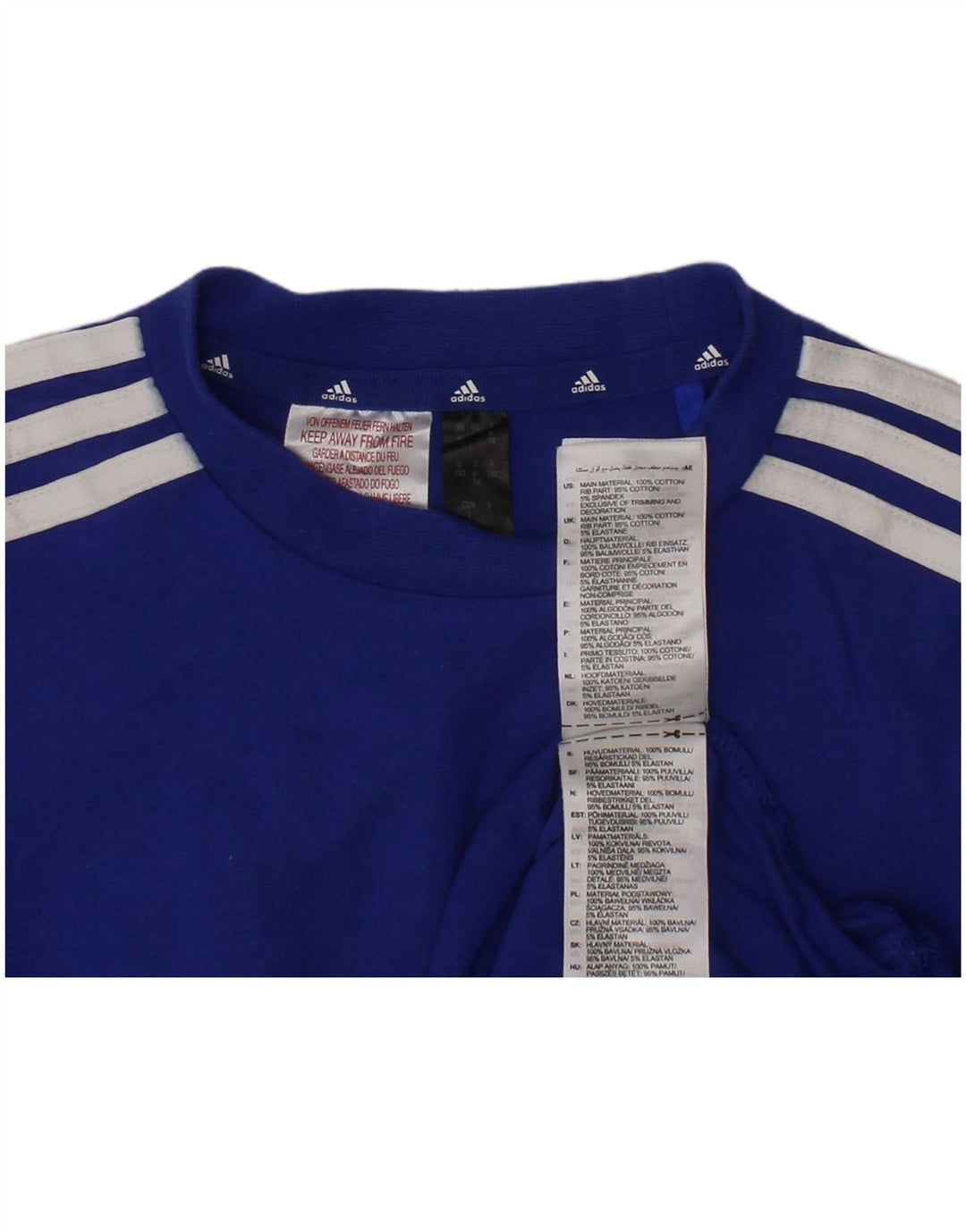 ADIDAS Boys T-Shirt Top 6-7 Years Blue Cotton