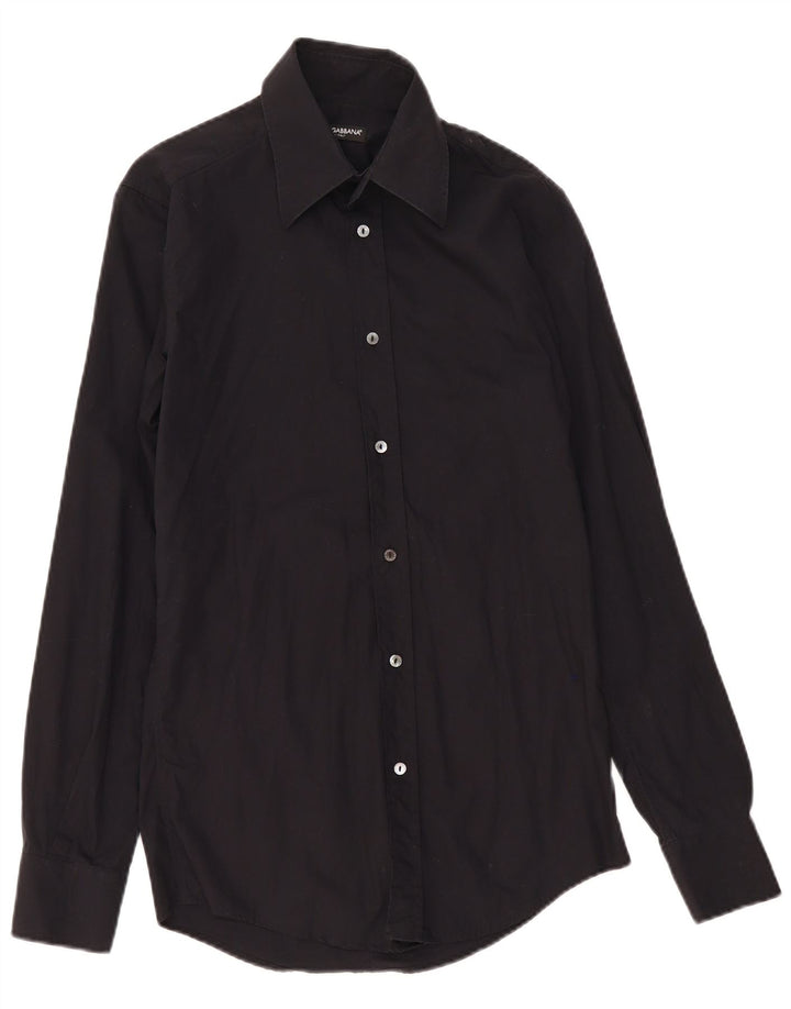 Dolce & Gabbana Herreskjorte str. 39 15 1/2 Medium Sort Bomuld