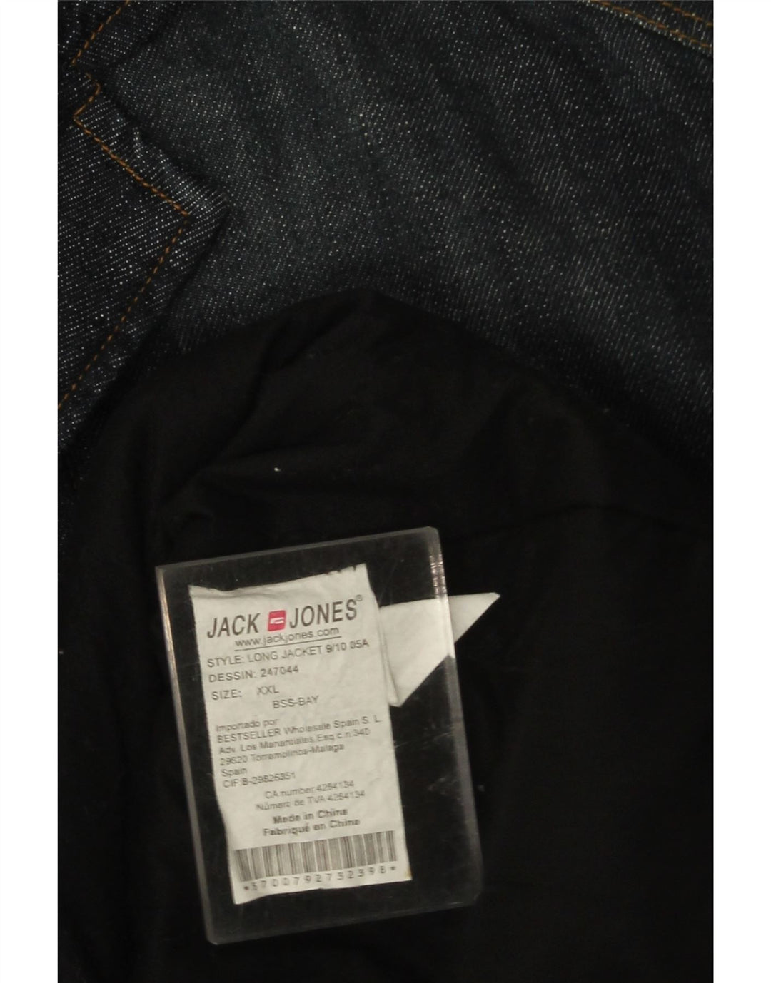 Jack & Jones Herre Denim Coat UK 44 2XL Navy Blue Cotton