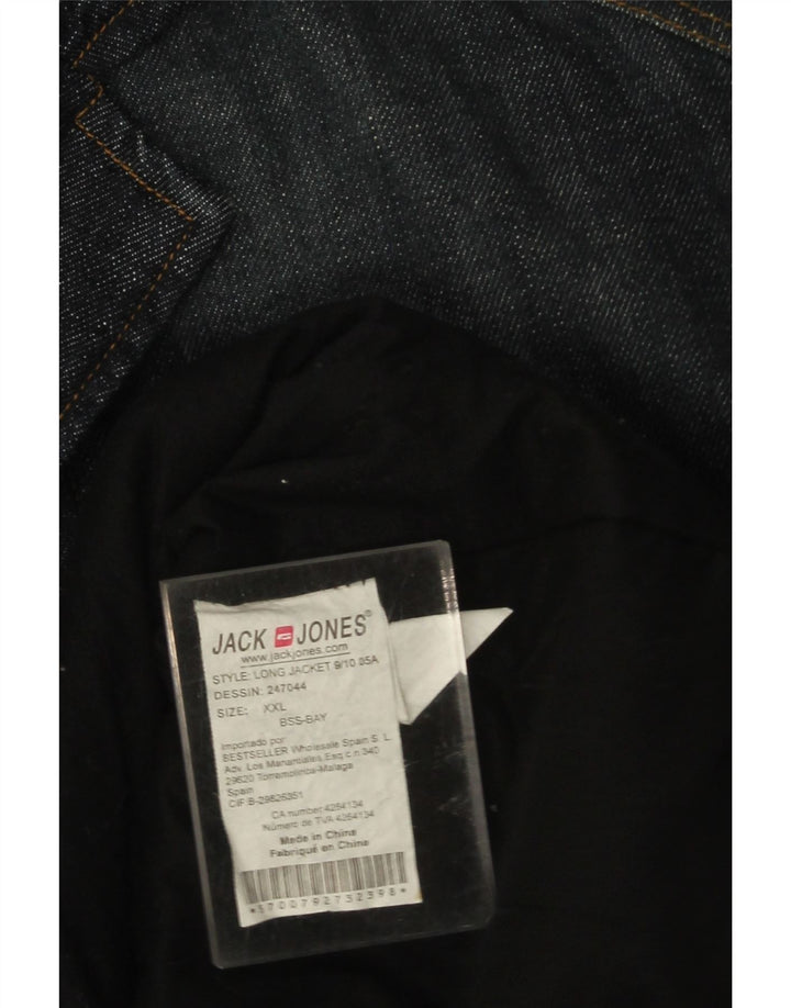 Jack & Jones Herre Denim Coat UK 44 2XL Navy Blue Cotton
