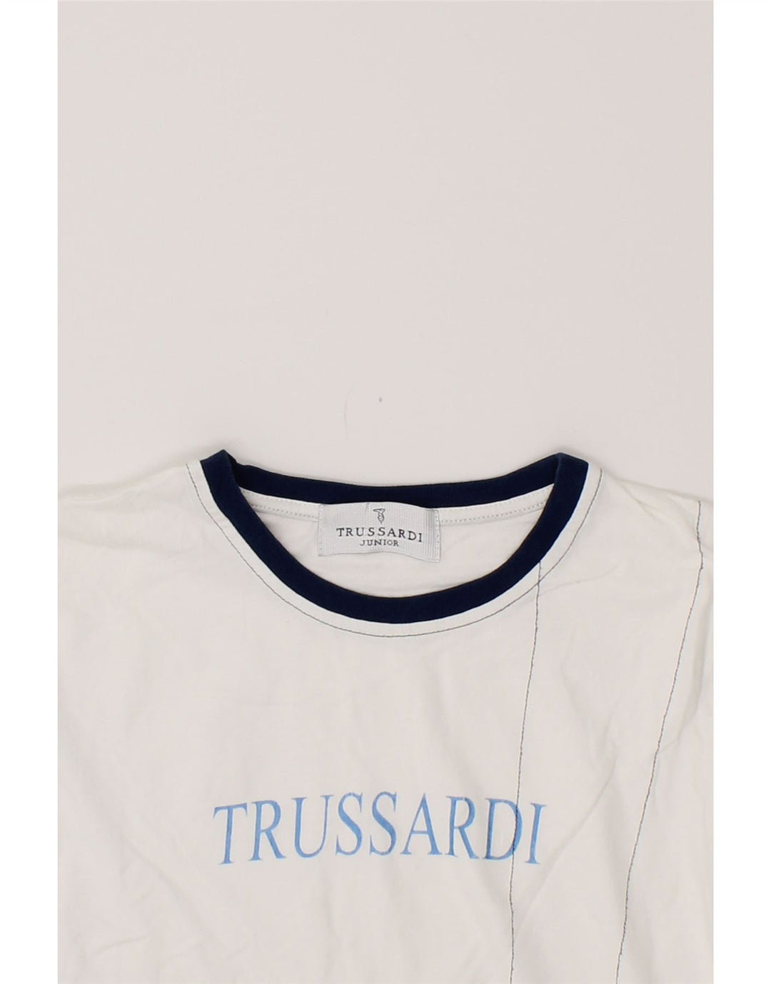 TRUSSARDI JUNIOR Boys Graphic Top Long Sleeve 12-13 Years White Cotton Vintage Trussardi Junior and Second-Hand Trussardi Junior from Messina Hembry 