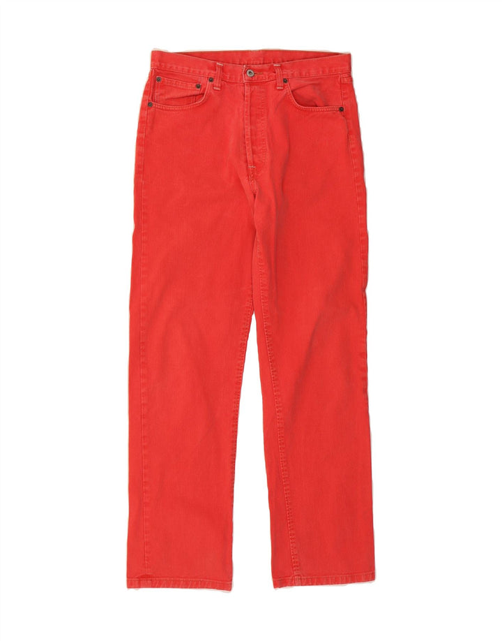 VINTAGE Womens Straight Jeans W33 L31 Red Cotton Vintage Vintage and Second-Hand Vintage from Messina Hembry 