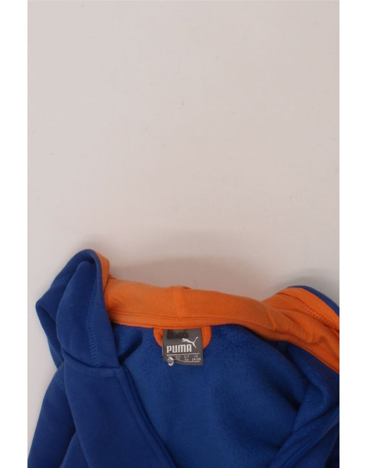 PUMA Boys Zip Hoodie Sweater 2-3 Years Blue Cotton Vintage Puma and Second-Hand Puma from Messina Hembry 