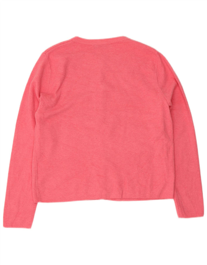 Zara Dame Cardigan Sweater UK 14 Large Pink Modal