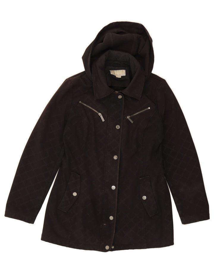 MICHAEL KORS Womens Hooded Windbreaker Jacket UK 14 Medium Black Check Vintage Michael Kors and Second-Hand Michael Kors from Messina Hembry 