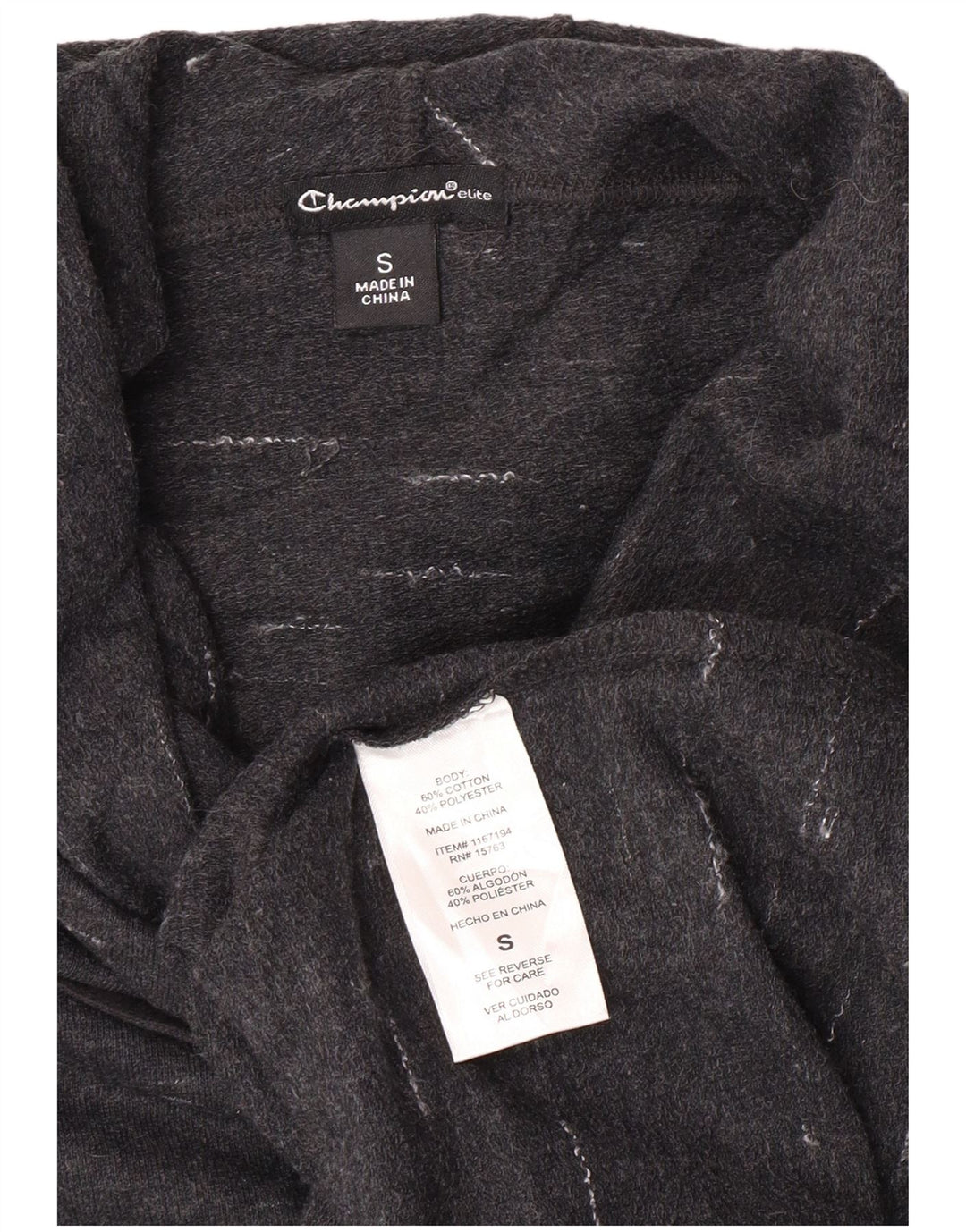 Champion Dame Oversized Hoodie Jumper UK 10 Small Grey Flecked Bomuld