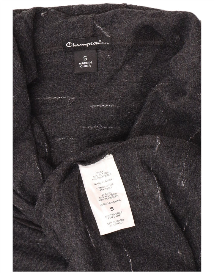 Champion Dame Oversized Hoodie Jumper UK 10 Small Grey Flecked Bomuld