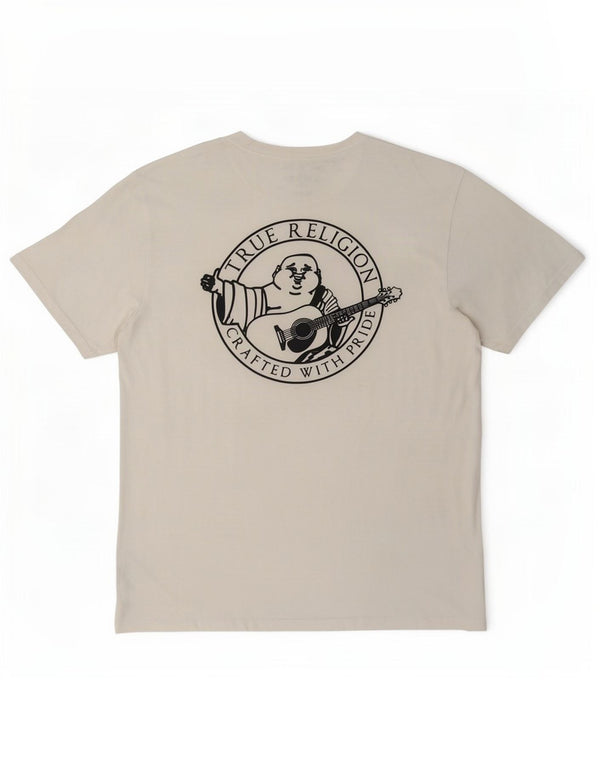 True Religion Herre Grafisk T-Shirt Top XL Hvid Bomuld
