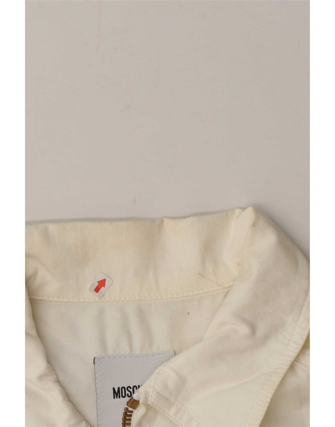 Moschino Womens Bomber Jacket UK 12 Medium Off White Bomuld