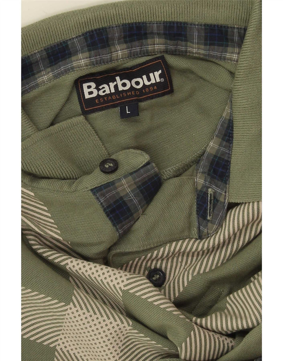 Barbour herre polo skjorte stor grøn ternet