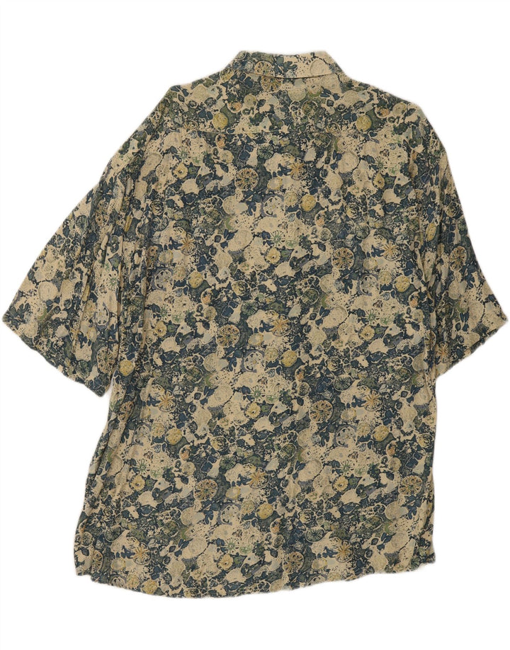 TIPO' S Mens Abstract Pattern Short Sleeve Shirt XL Green Rayon Vintage Tipo' S and Second-Hand Tipo' S from Messina Hembry 