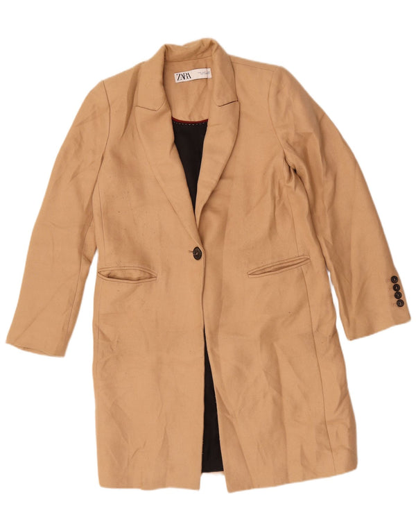 Zara Dame Oversized Blazer Jacket UK 10 Small Beige