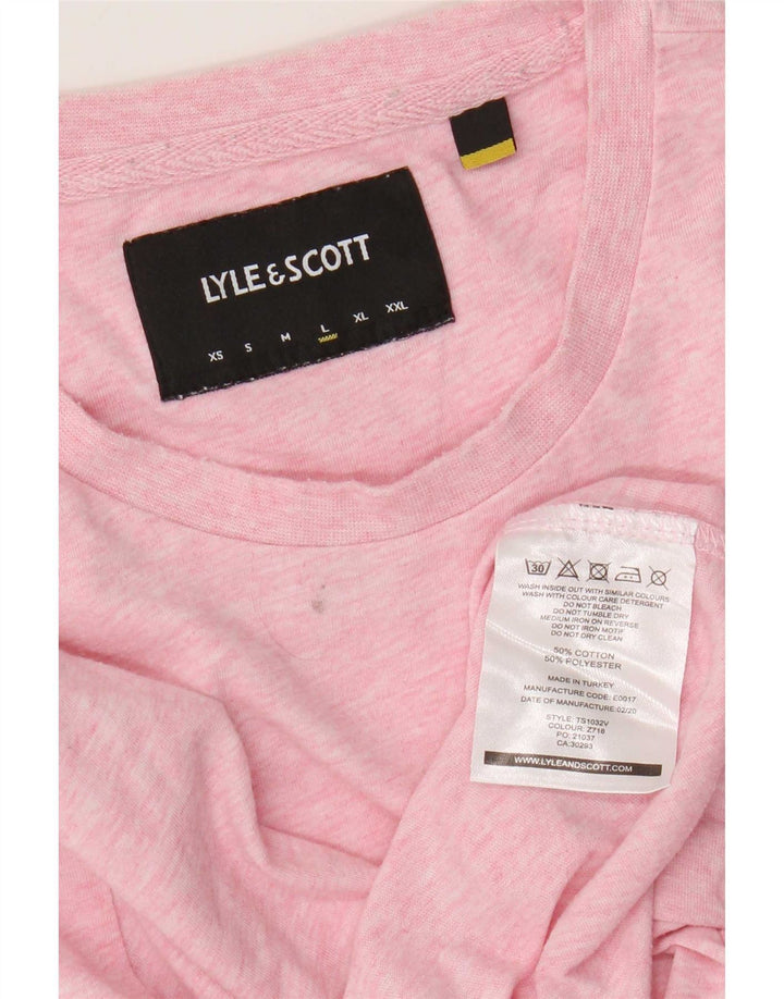 Lyle & Scott Herre T-shirt Top Stor Pink Flecked Bomuld