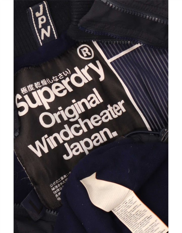 Superdry Windcheater Windbreaker Jacket UK 40 Stor marineblå nylon