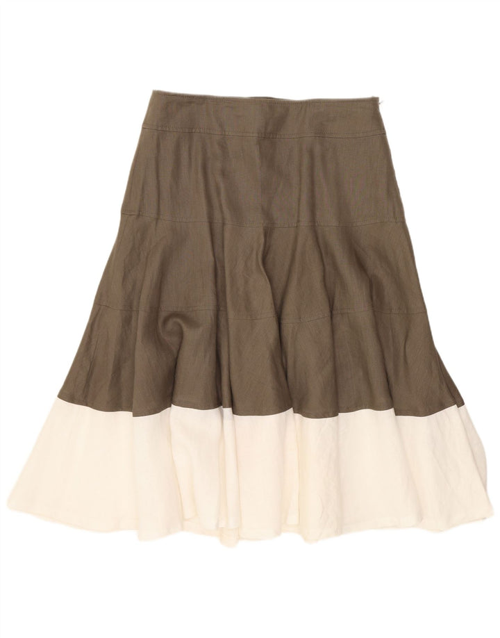 Fenn Wright Manson Womens Flared Skirt UK 10 Small W28 Brown Colourblock